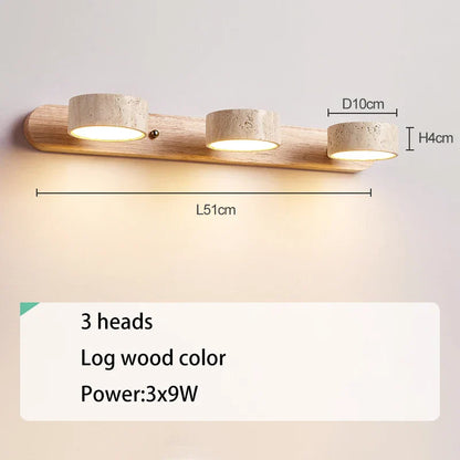 DecorBites™ Japanese Retro Stone Wall Mirror Light for Bathroom and Dressing Table