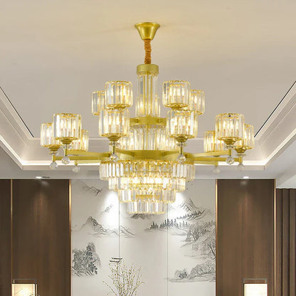 DecorBites™ Crystal Chandelier: Elegant Retro Lighting for Living Room, Bedroom, and Dining Area