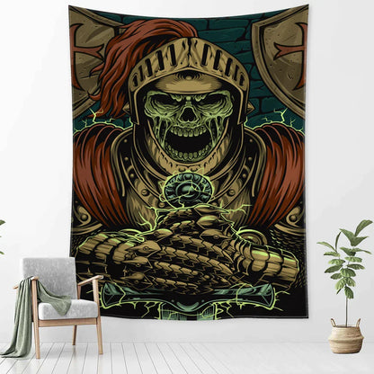 Decobites Viking Person Head Tapestry Psychedelic Wall Hanging for Bohemian Room Decor