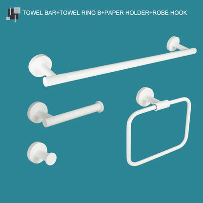 DecorBites™ Bathroom Accessory Set: Towel Rack, Toilet Brush, Paper Holder, Toothbrush Holder, Soap Tray