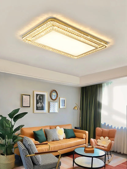 DecorBites™ Crystal LED Ceiling Chandelier - Luxe Rectangular Design for Stylish Home Decor