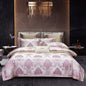 Decobites Luxe Purple European Jacquard Cotton Bedding Set: Duvet Cover, Sheet, Pillowcase