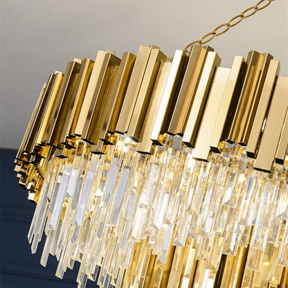 DecorBites™ Gold Crystal LED Pendant Lights for Dining Room - Stunning Indoor Suspension Fixtures