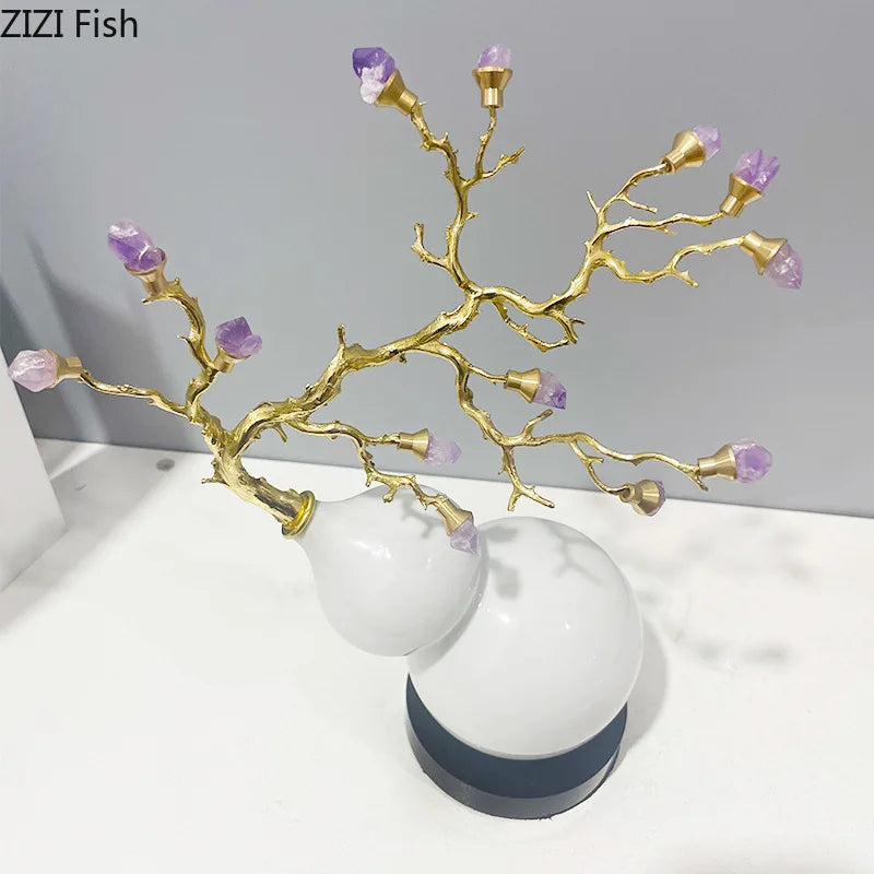 DecorBites™ Gold Gourd Branches Luxury Ornaments Feng Shui Home Decor Crafts