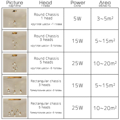 Lámparas de techo colgantes DecorBites™ K9 Crystal: Lámparas de techo colgantes de alambre dorado para dormitorio, balcón o bar.