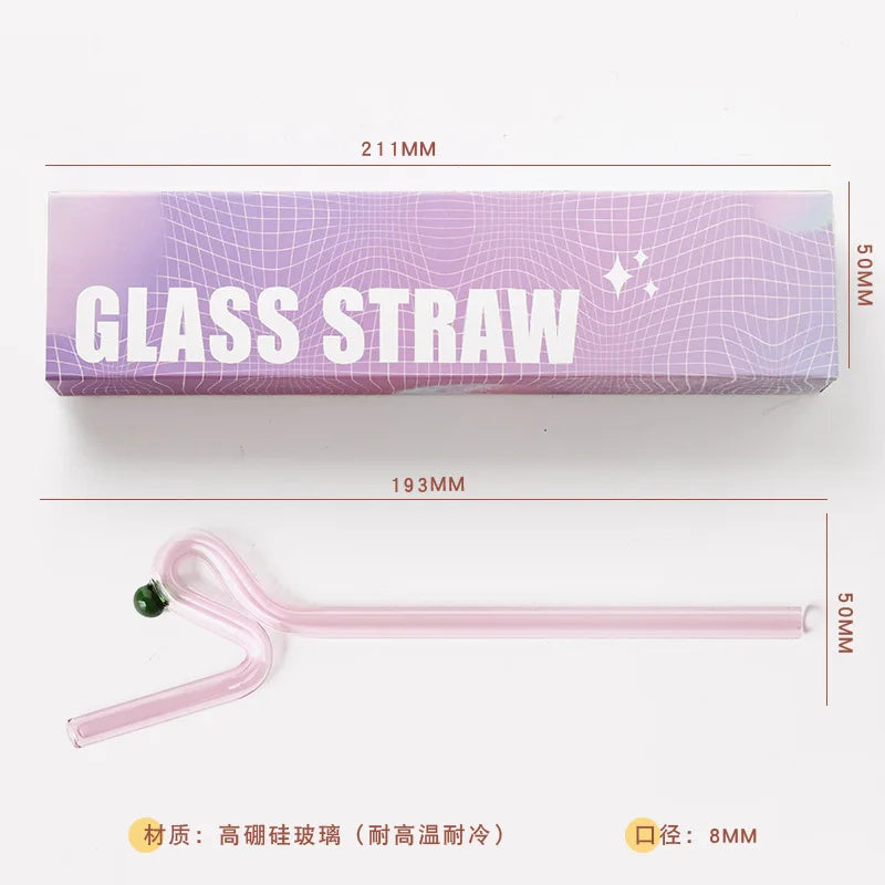 DecorBites™ Glass Flower Handle Stir Bar for Coffee Cocktails Mixology and Home Parties