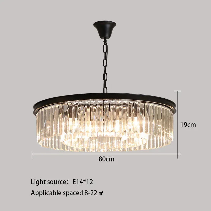 DecorBites™ Crystal Round Ceiling Chandelier for Elegant Living and Dining Rooms