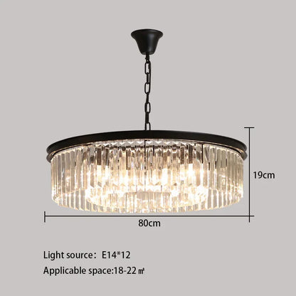 DecorBites™ Crystal Round Ceiling Chandelier for Elegant Living and Dining Rooms