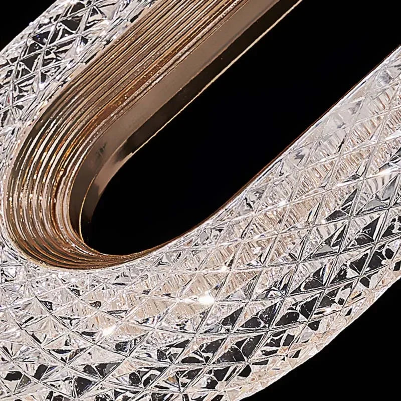 DecorBites™ Crystal Rings Chandelier: Staircase Luxury LED Lighting Fixture