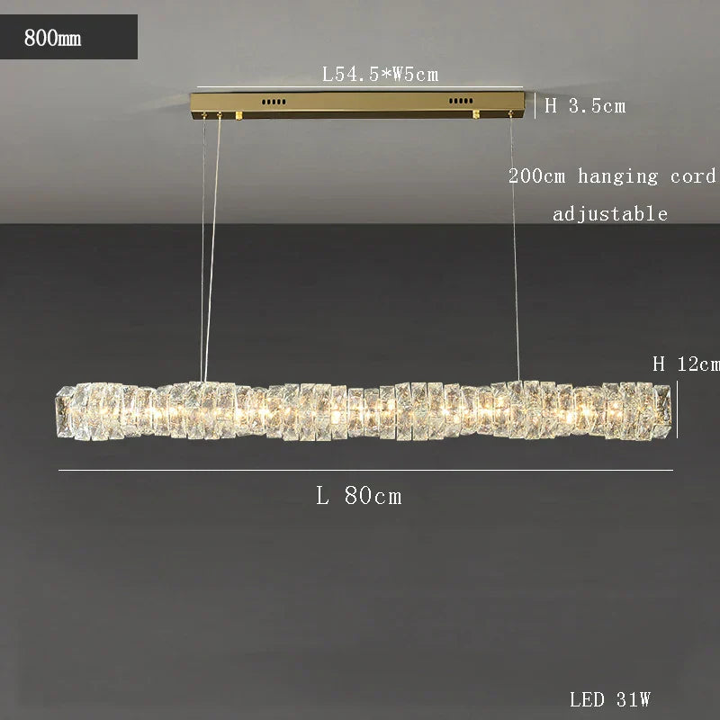 DecorBites™ Glass Chandelier LED Ceiling Light Fixture Modern for Living Room Hotel Dining Hall