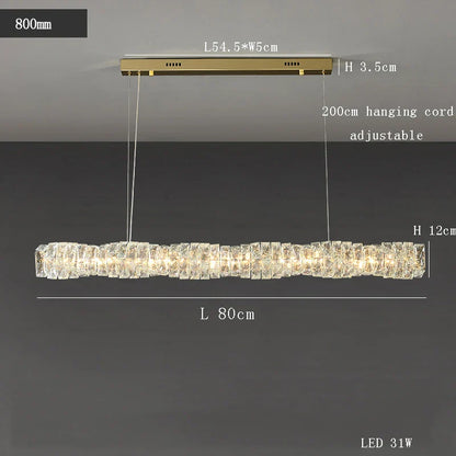 DecorBites™ Glass Chandelier LED Ceiling Light Fixture Modern for Living Room Hotel Dining Hall