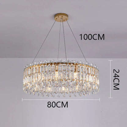 DecorBites™ Crystal Chandelier: Luxury Living Room & Bedroom Pendant Light | Elegant Ceiling Lamp