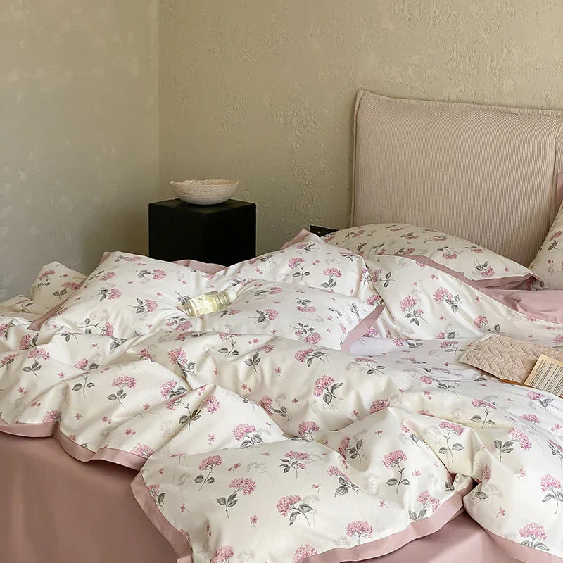 DecorBites™ Egyptian Cotton Print Bedding Set - Queen King Ru Size Sheets Pillowcases Blanket Cover