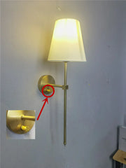 Aplique de pared con pantalla de tela dorada Decorbites™ para iluminación de dormitorio y sala de estar