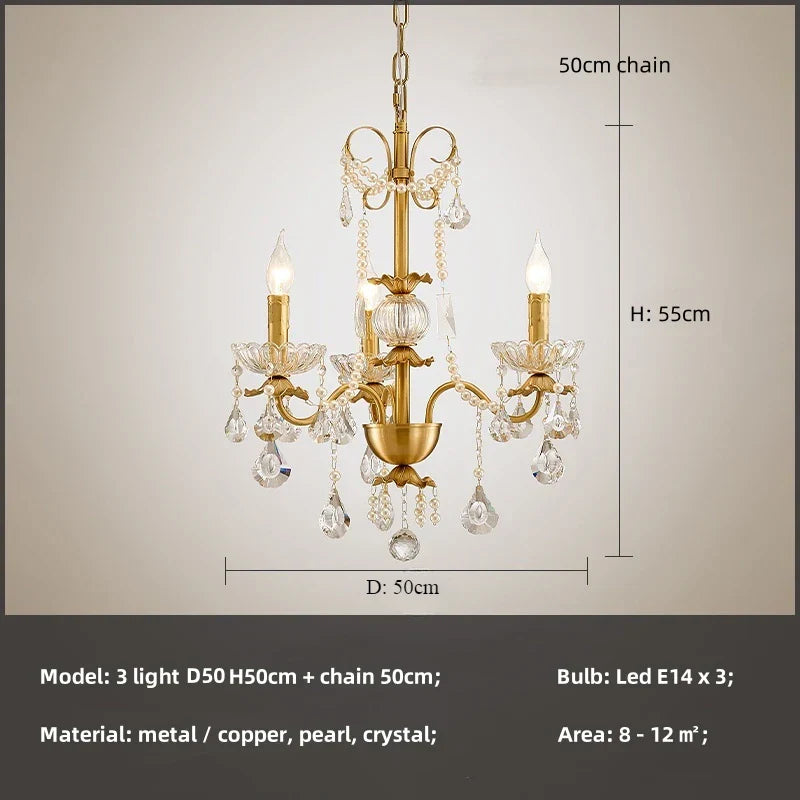 DecorBites™ Crystal Pendant Chandelier Foyer Light Luxury Candle Design Led Lamparas