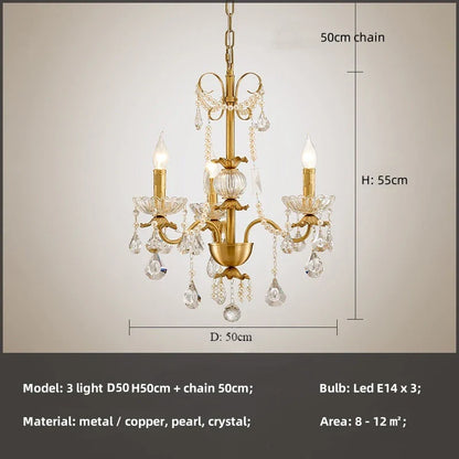 DecorBites™ Crystal Pendant Chandelier Foyer Light Luxury Candle Design Led Lamparas