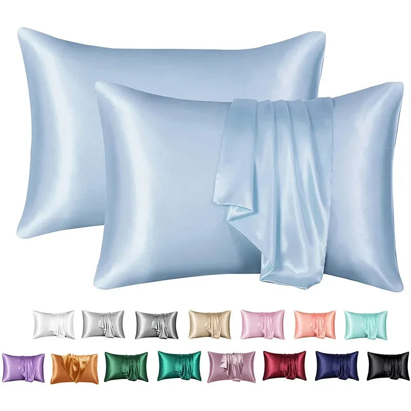 Decobites Silky Smooth King Size Satin Pillowcases Luxury Soft Skin-friendly Solid Color