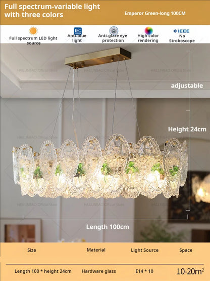 DecorBites™ Glass Dining Room Chandelier: Retro French Style for Living & Master Bedroom
