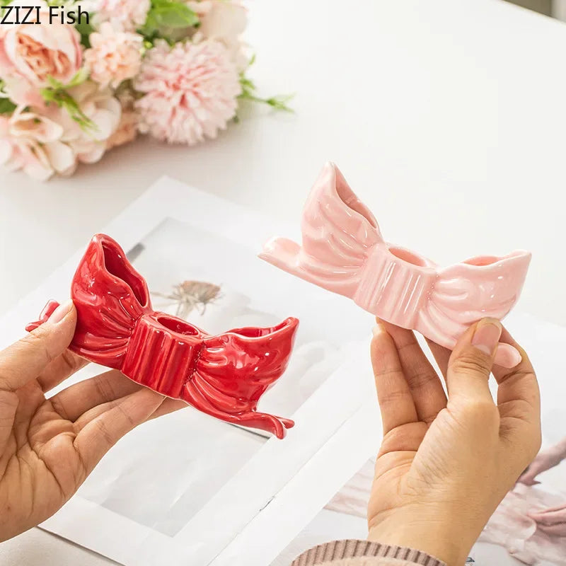 DecorBites™ Bowknot Candle Holder | Desk Decoration, Aroma Diffuser, Home Aroma Container