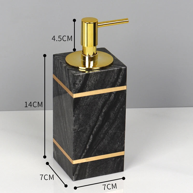 مجموعة إكسسوارات الحمام من الرخام الأسود من ديكوربايتس™
