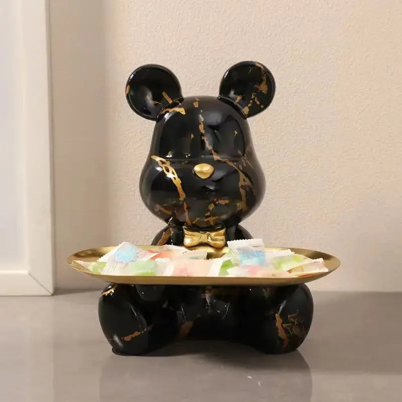 DecorBites™ Graffiti Bear Figurine Statue Key Shelf Decor - Modern Table Sculpture