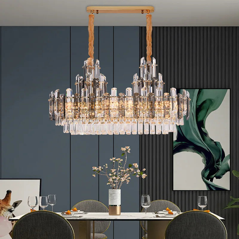 DecorBites™ Dimmable Crystal Chandelier Lighting for Living Room