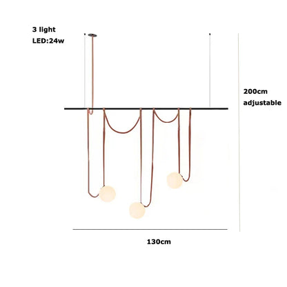 Lámpara colgante LED con bola de cristal DecorBites™ - Negro y naranja, diseño moderno para iluminación interior