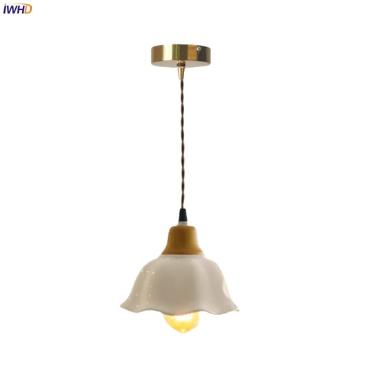 DecorBites™ Ceramic LED Pendant: Japanese Vintage Hanging Lamp for Cafe, Bar, Bedroom.