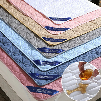 Decobites Quilted Waterproof Bed Pad Protector: Non-slip, Skin-friendly for Elderly & Children