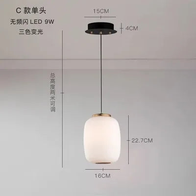 DecorBites™ Glass Ball Pendant Light: Modern Milky White LED Hanging Lamp for Dining Table