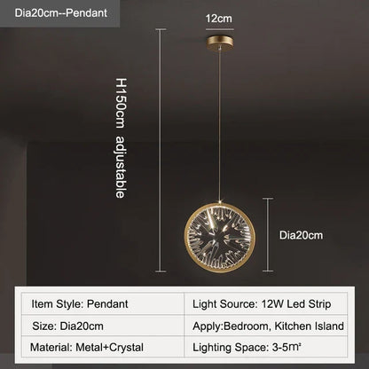 DecorBites™ Crystal Ring LED Chandelier for Restaurant Dining Room Coffee Shop