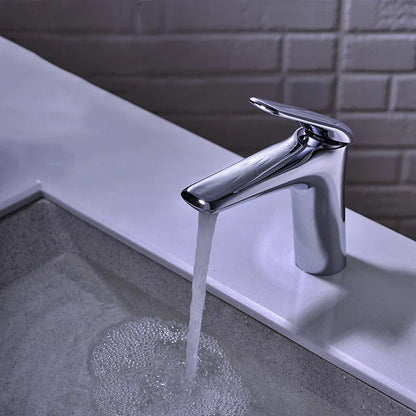 DecorBites™ Basin Faucet: Single Handle Mixer Tap in Black/Chrome/Grey/Gold with Hot Cold Water