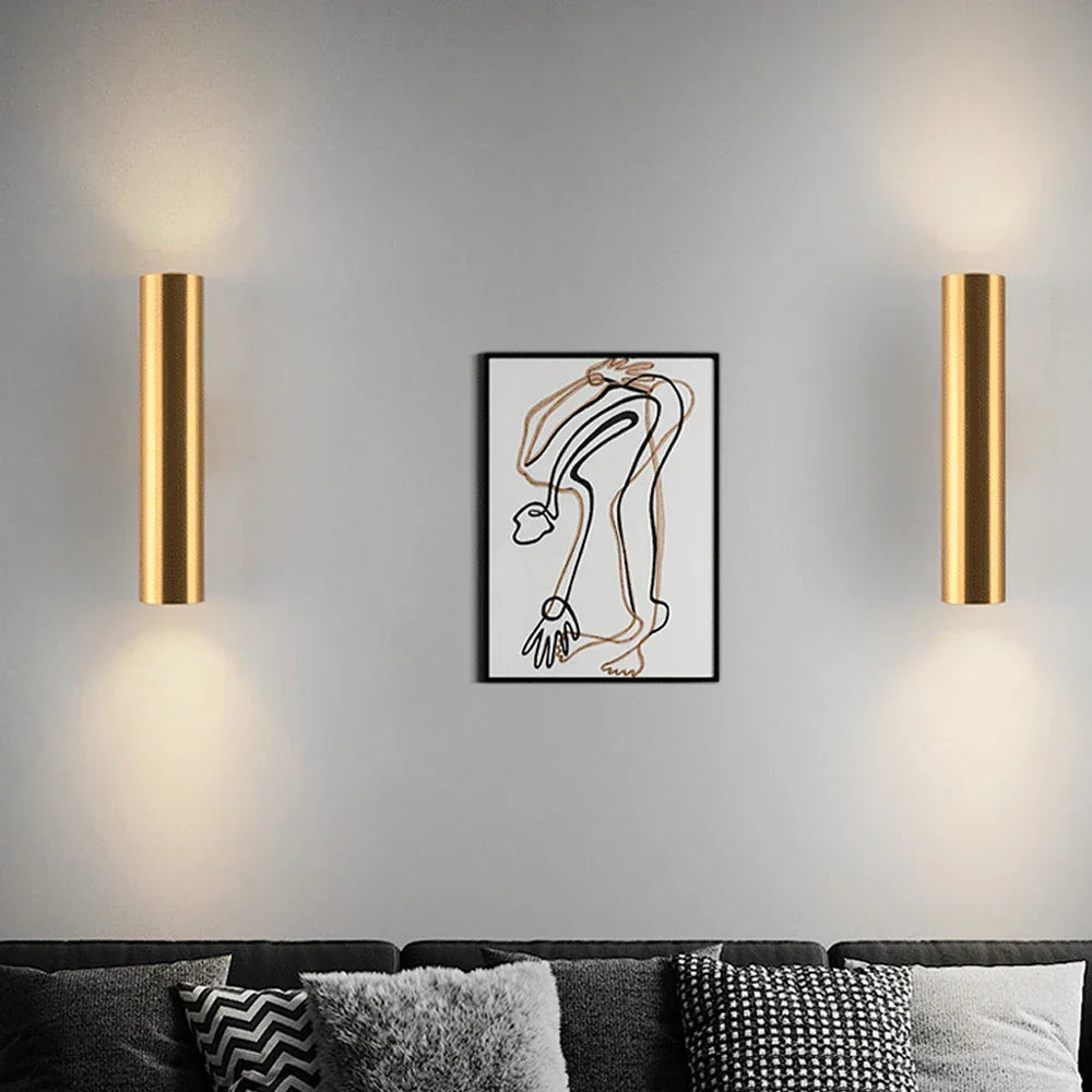 Apliques de pared cilíndricos de doble cabezal DecorBites™ - Iluminación interior LED COB moderna de 14 W