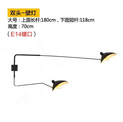 Lámpara de techo DecorBites™ Industrial Spider Serge Mouille, iluminación LED E27 negra