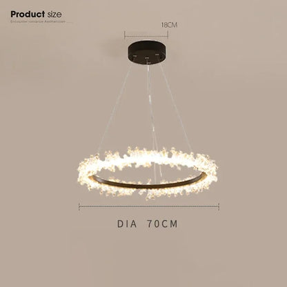 DecorBites™ Gold Crystal Ring Chandelier for Living Room and Restaurant Décor