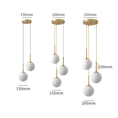 DecorBites™ LED Glass Ball Chandelier: Modern Nordic Lights for Dining Room, Restaurant, Bar