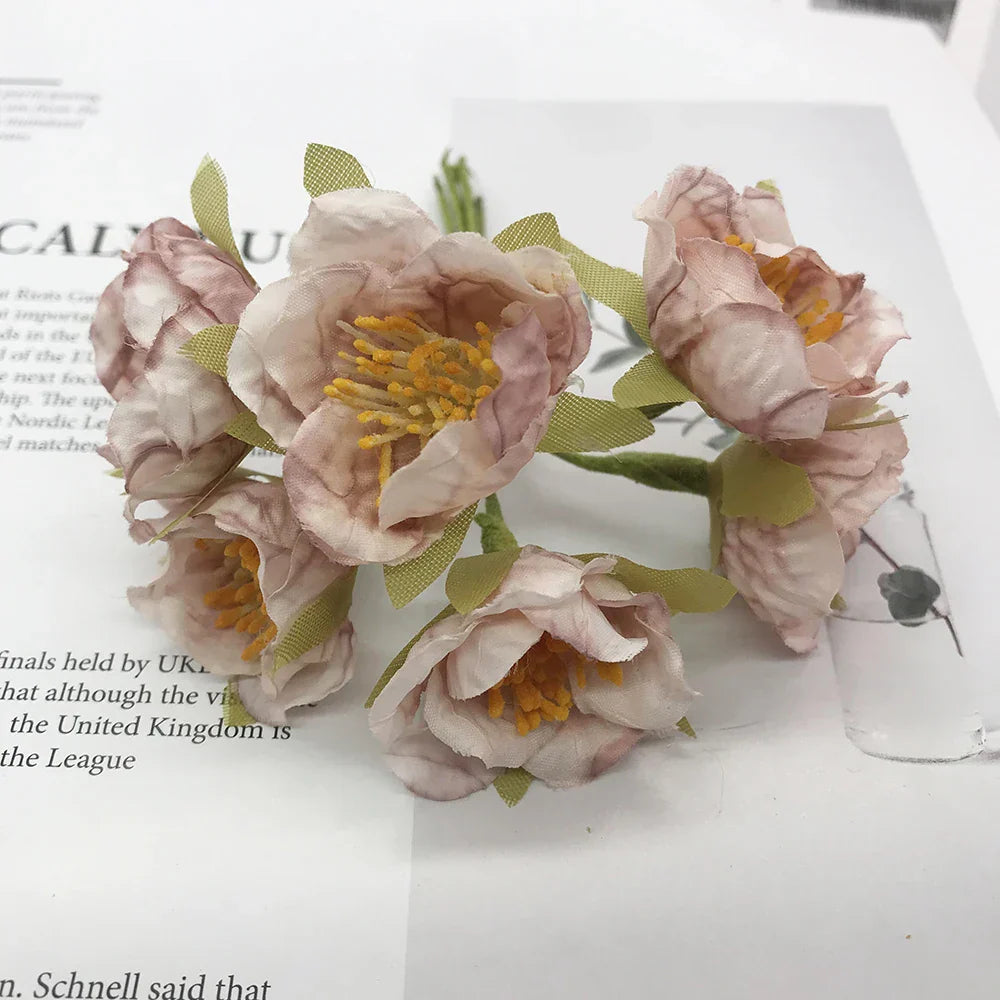 DecorBites™ Gold Hybrid Flower Cherry Stamen Berries Bundle for DIY Decor