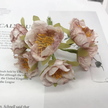 DecorBites™ Gold Hybrid Flower Cherry Stamen Berries Bundle for DIY Decor