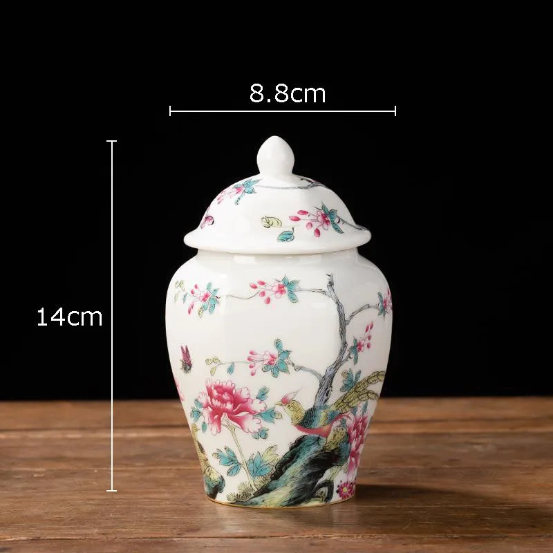 DecorBites™ Blue White Porcelain Tea Canister Organizer Box Coffee Container Caddy Jar