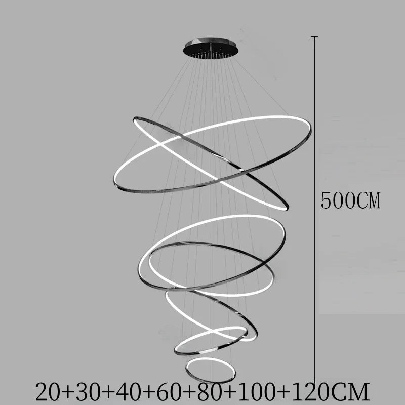 Nordic Acrylic Iron LED Pendant Light Chandelier