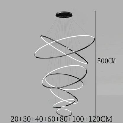 Nordic Acrylic Iron LED Pendant Light Chandelier