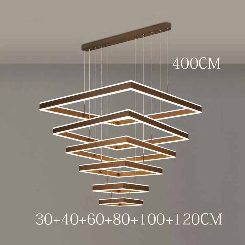 Chrome LED Pendant Light 6-Head Coffee Finish