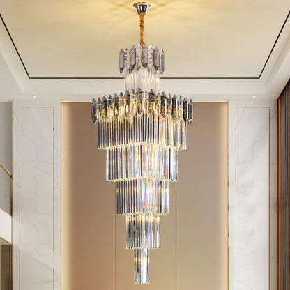 DecorBites™ Crystal Chandelier: Luxury Lighting for Living Room, Villa, Exhibition Hall