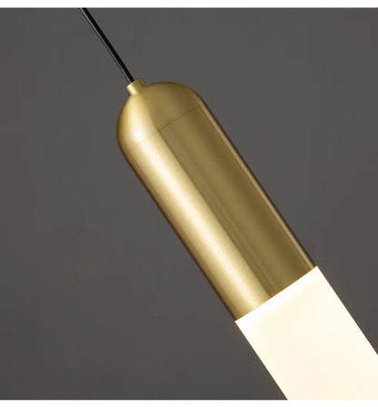 DecorBites™ Gold LED Pendant Lamp for Bedroom & Kitchen Lighting - Long Cable Suspended Fixture