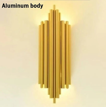 DecorBites™ Golden LED Tube Wall Sconce Light for Living Room, Dining Hall, Stair Decor