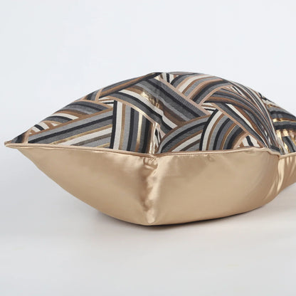 DecorBites™ Jacquard High-end Cushion Cover 45x45cm Black Gold Decorative Pillowcase