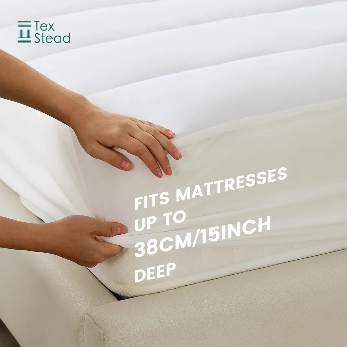 Decobites Waterproof Quilted Mattress Pad Protector with Deep Pocket, Soft Breathable & Machine Washable