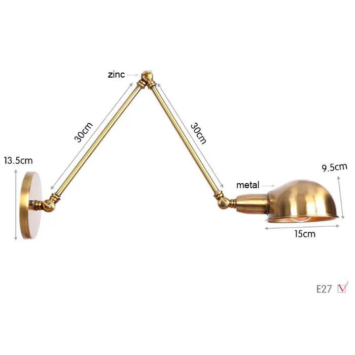 DecorBites™ Gold Plated Adjustable Iron Wall Sconces for Home Decor