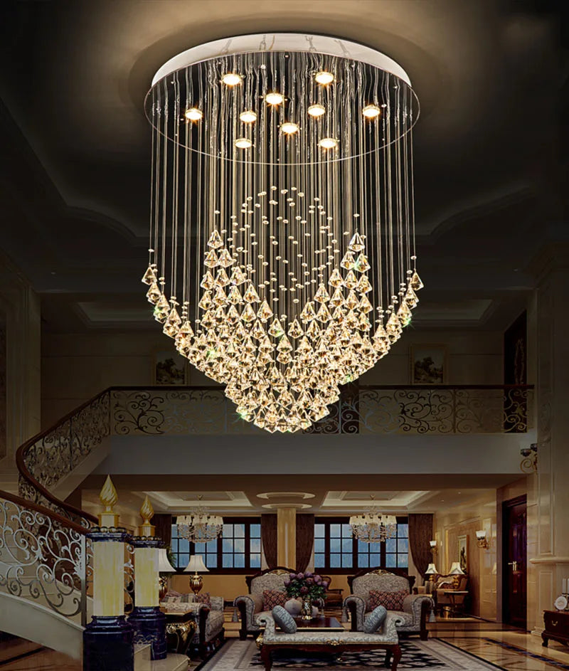 DecorBites™ Diamond Crystal Chandelier LED Living Room Hotel Lighting