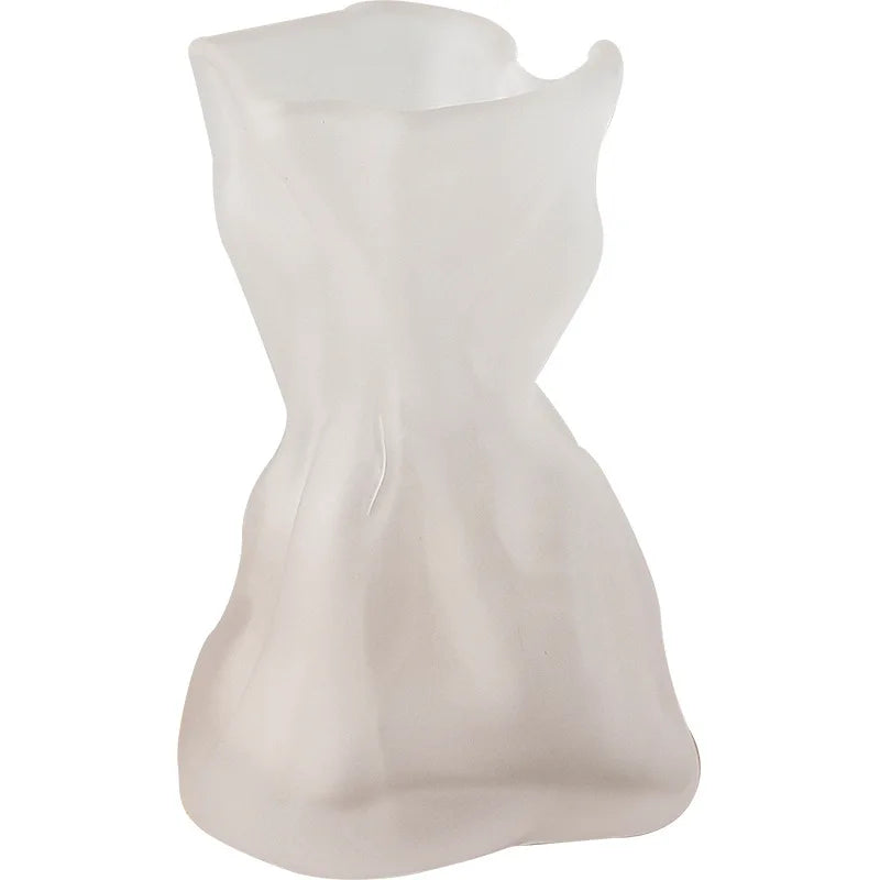 DecorBites™ Clear Glass Folded Road Vase - Creative Handcrafted Hydroponic Art Vase